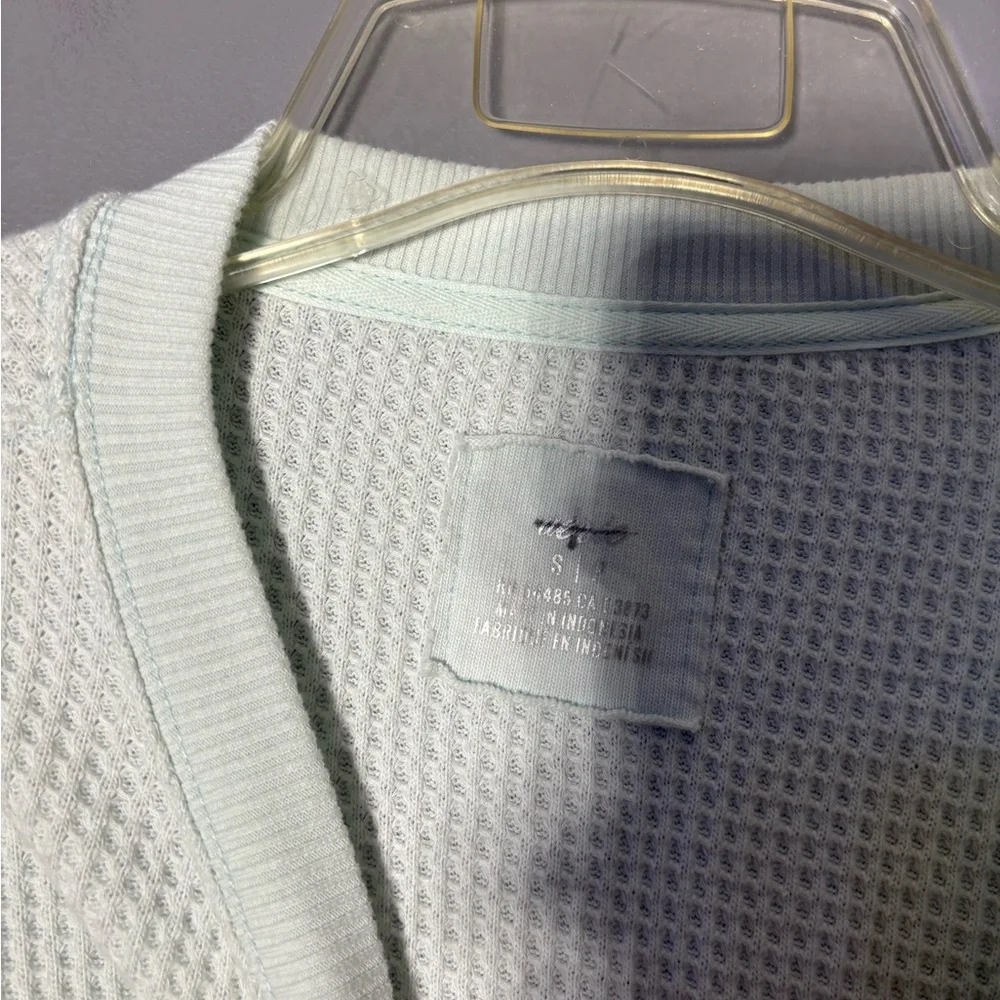 Aerie Los Angeles Mint Green Waffle Thermal Sweatshirt Womens Size Small - Picture 3 of 3